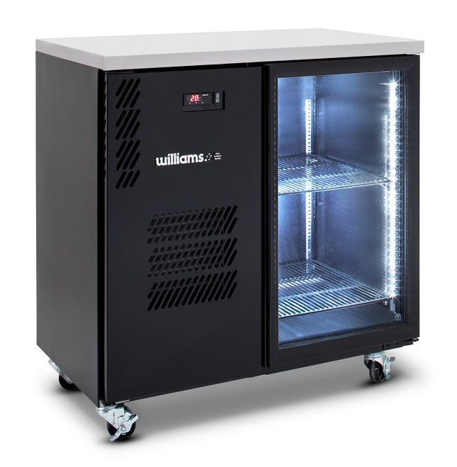 Cameo Mini - Two Door Black Colorbond Under Counter Display Refrigerator