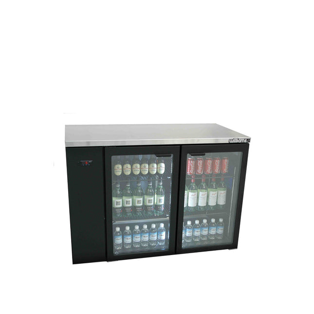 Cameo - Two Door Black Colorbond Remote Back Bar Counter Display Refrigerator