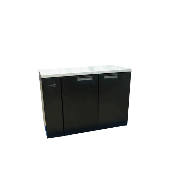 Cameo - Two Door Black Colorbond Remote Back Bar Counter Display Refrigerator