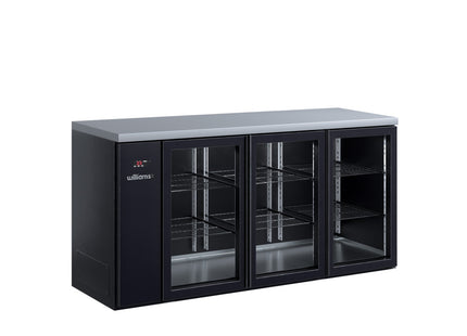 Cameo - Three Door Black Colorbond Remote Back Bar Counter Display Refrigerator
