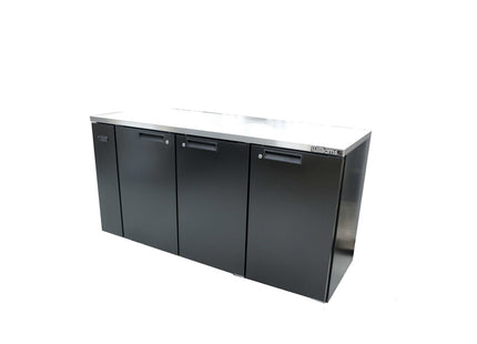 Cameo - Three Door Black Colorbond Remote Back Bar Counter Display Refrigerator
