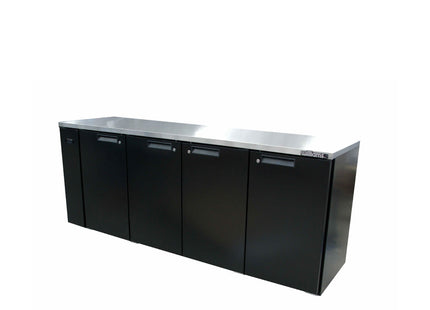 Cameo - Four Door Black Colorbond Remote Back Bar Counter Display Refrigerator
