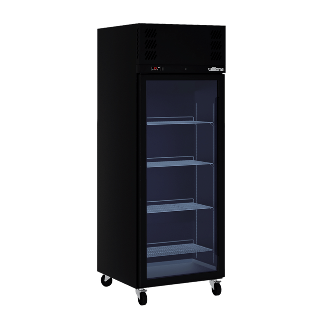 Pearl - One Door Black Colorbond Upright Display Refrigerator