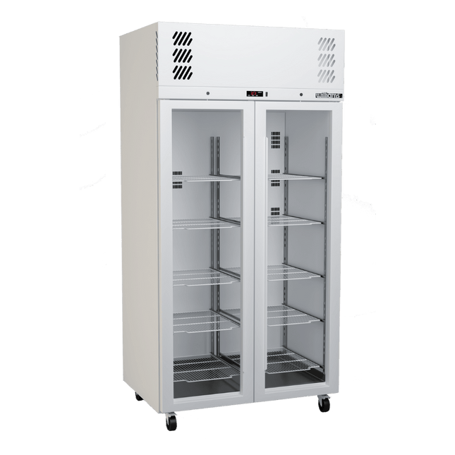 Pearl - Slim Two Door White Colorbond Upright Display Refrigerator