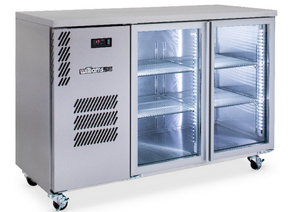 Cameo - Two Door Stainless Steel Under Counter Display Refrigerator