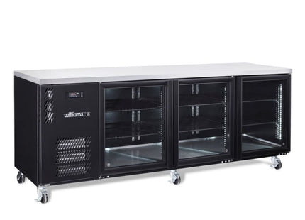 Boronia - Three Door Black Colorbond Under Counter Display Refrigerator