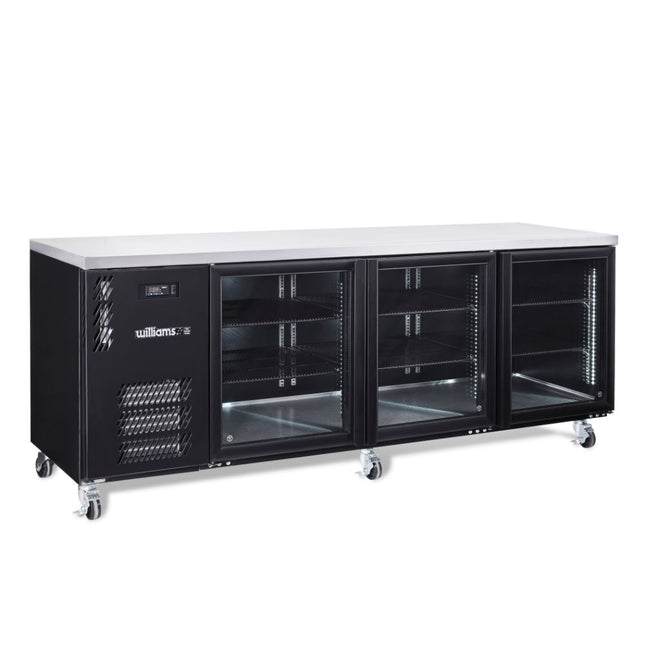 Boronia - Three Door Black Colorbond Under Counter Display Refrigerator