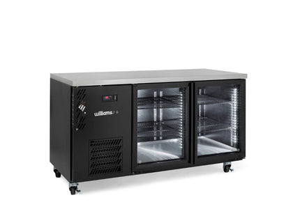 Cameo Mini - Two Door Black Colorbond Under Counter Display Refrigerator