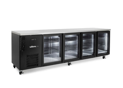 Cameo Mini - Four Door Black Colorbond Under Counter Display Refrigerator
