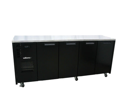 Cameo - Four Door Black Colorbond Under Counter Display Refrigerator