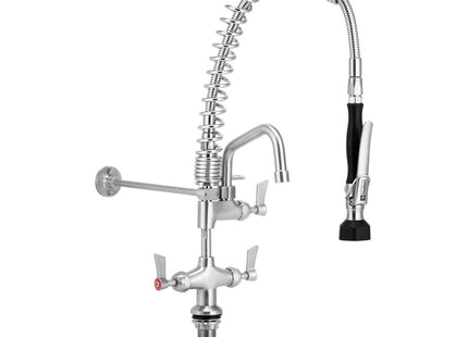 Compact Dual Bench Mount Pre-Rinse with 6" Pot Filler