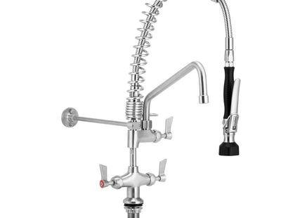 Compact Dual Bench Mount Pre-Rinse with 12" Pot Filler