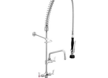 Dual Bench Mount Pre-Rinse Unit with 12" Pot Filler