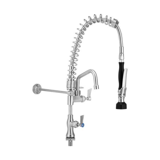 Compact Stainless Steel Single Bench Mount Pre-Rinse with 6" Pot Filler 