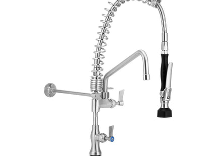Compact Stainless Steel Single Bench Mount Pre-Rinse with 12" Pot Filler 