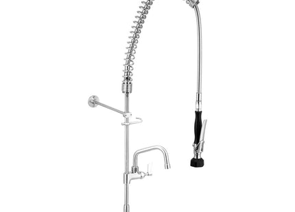 Stainless Steel Hob Mount Pre Rinse Unit With 6" Pot Filler - No Stops