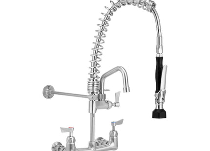 Compact Stainless Steel Exposed Wall Mounted Pre Rinse Unit With 6"Pot Filler 