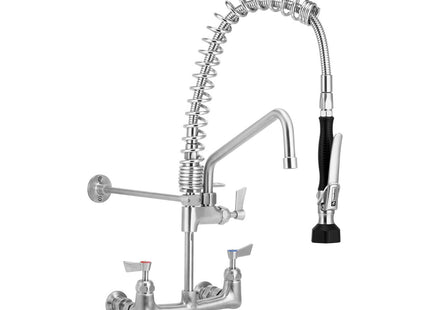 Compact Stainless Steel Exposed Wall Mounted Pre Rinse Unit With 12"Pot Filler 