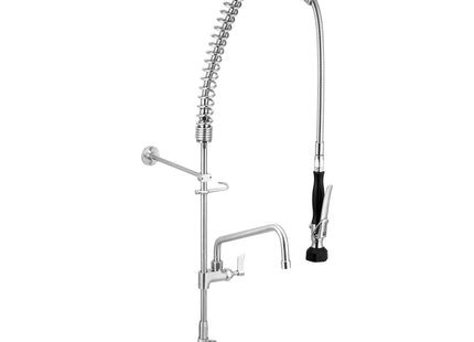 Stainless Steel Single Wall Mount Pre-Rinse with 12" Pot Filler
