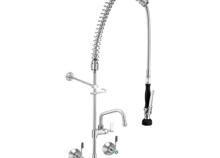 Stainless Steel Wall Stops And Elbow Pre Rinse Unit With 6" Pot Filler
