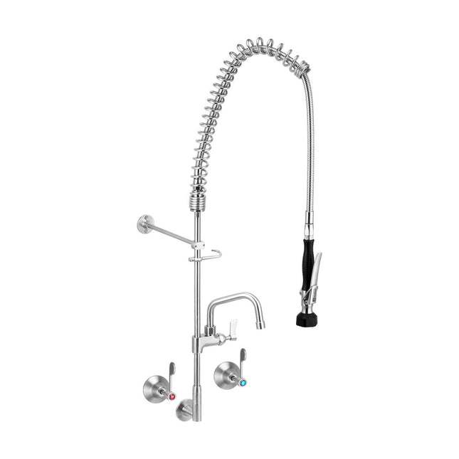 Stainless Steel Wall Stops And Elbow Pre Rinse Unit With 6" Pot Filler