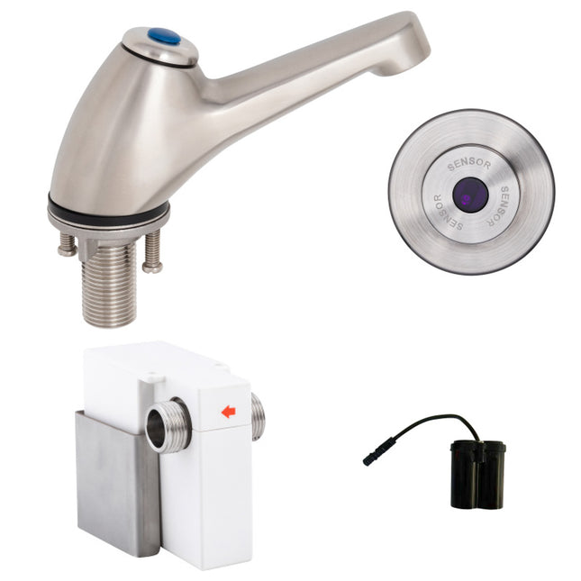Pillar Tap with Wall-Mount Sensor Battery Operated 