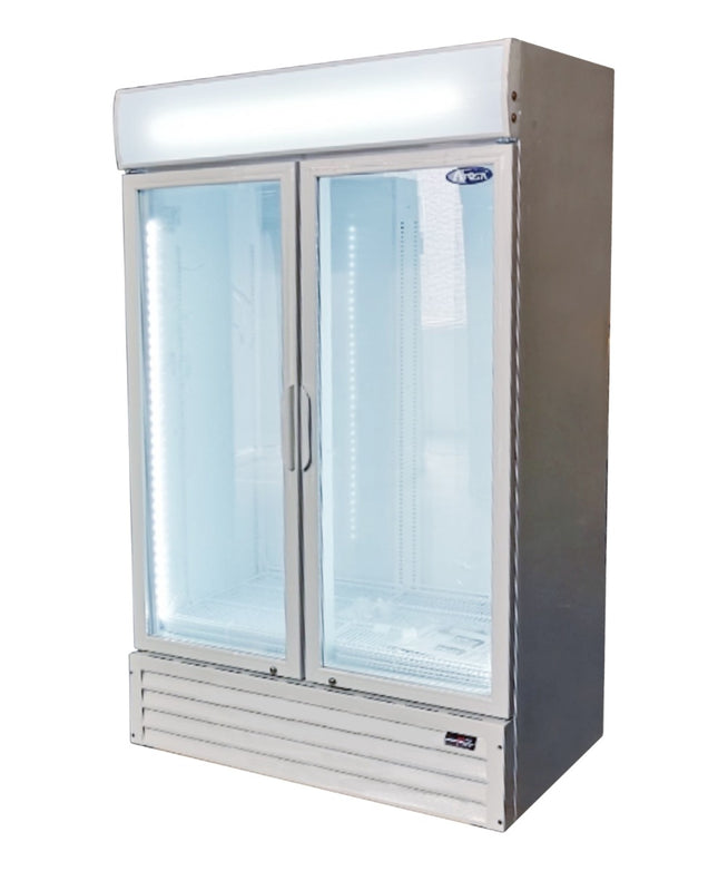 Atosa P1000WB-W Double Glass Door Mounted Fridge White